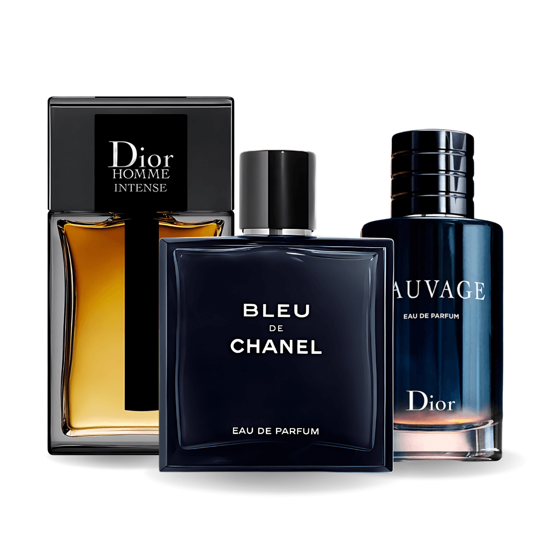 Set 3 Parfum Sauvage Dior, Bleu de Chanel & Dior Homme Intense 100 ml