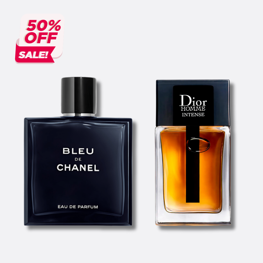Set met 2 parfums: Bleu de Chanel en Dior Homme Intense – je 100 ml