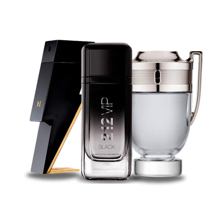 Set met 3 Bad Boy Parfums, 212 VIP Black en Invictus, je 100 ml
