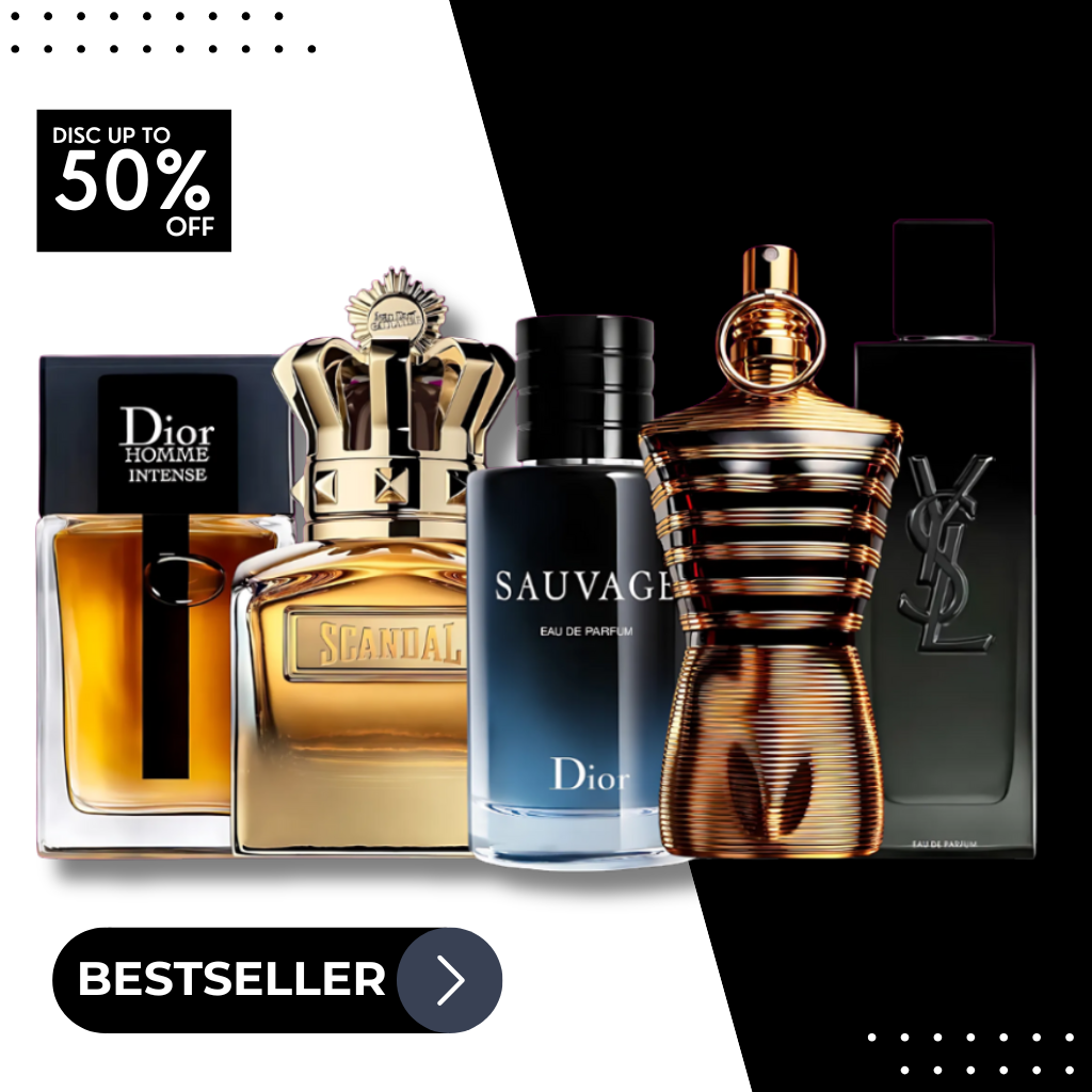 Set met 5 Parfums Scandal Absolu + Le Male Elixir + Sauvage + Homme Intense + YSL MYSLF 100 ml 