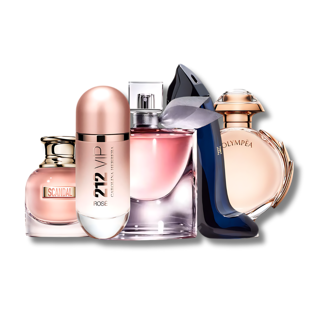 Set met 5 Parfums Scandal, 212 VIP Rosé, La Vie Est Belle, Good Girl en Olympea – 100 ml