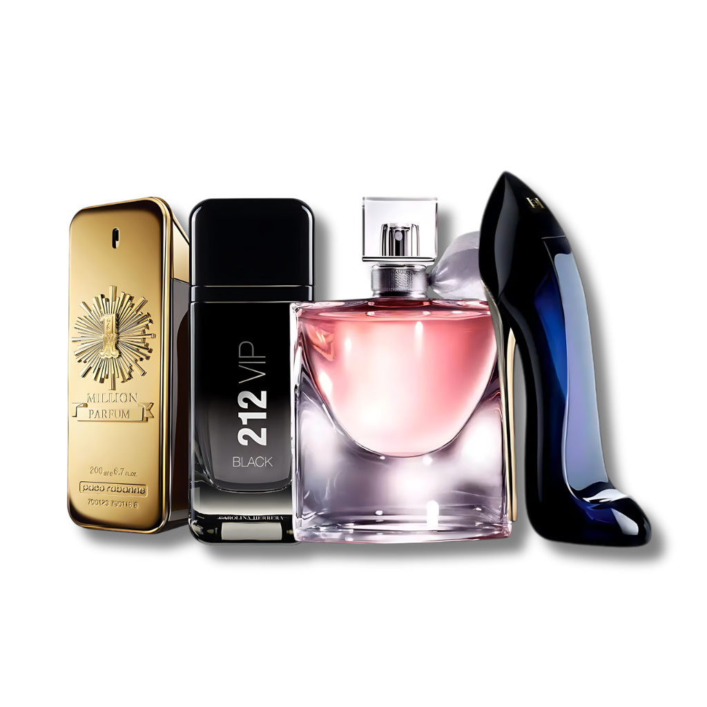 Set met 4 parfums: 1 Million, 212 VIP Black, La Vie Est Belle en Good Girl (je 100 ml)