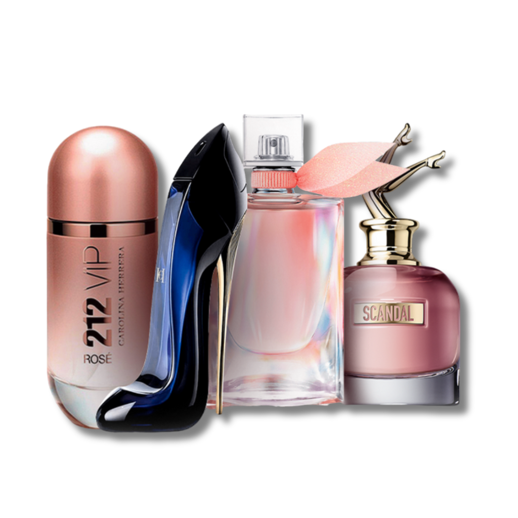 Set met 4 parfums: Scandal, 212 VIP Rosé, La Vie Est Belle en Good Girl (je 100 ml)